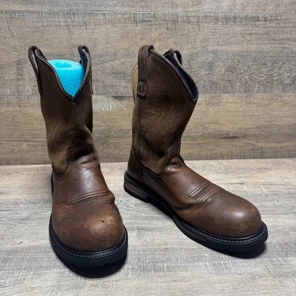 Ariat Groundbreaker Safety Toe Brown Leather Work Boots Men's Size 12 - Picture 8 of 9